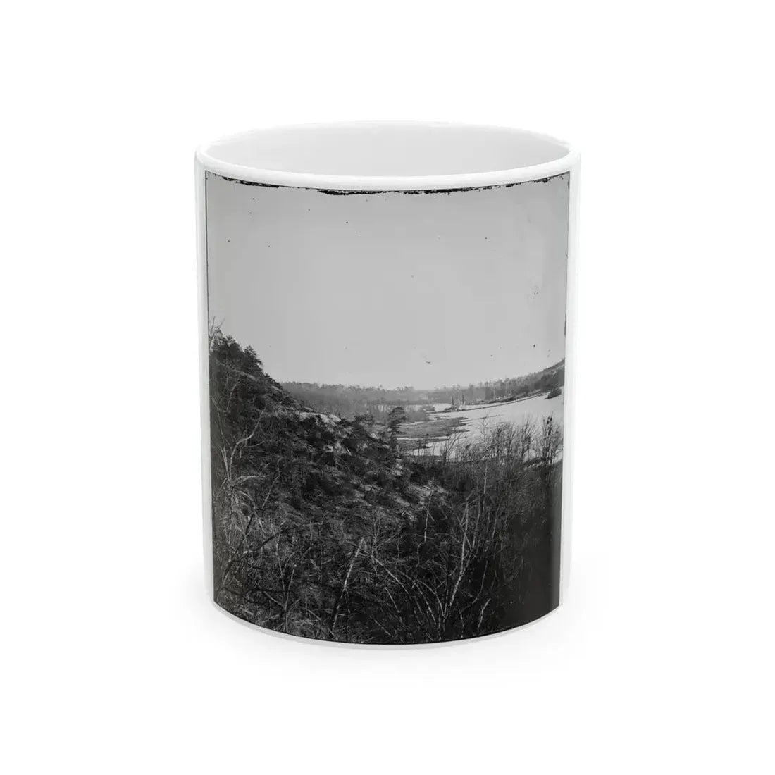 Broadway Landing, Virginia. Where Butler's Troops Crossed The Appomattox River (U.S. Civil War) White Coffee Mug 11oz - Go Mug Yourself