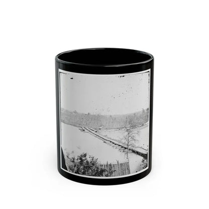 Broadway Landing, Virginia. Pontoon Bridge Across The Appomattox River (U.S. Civil War) Black Coffee Mug-11oz-Go Mug Yourself