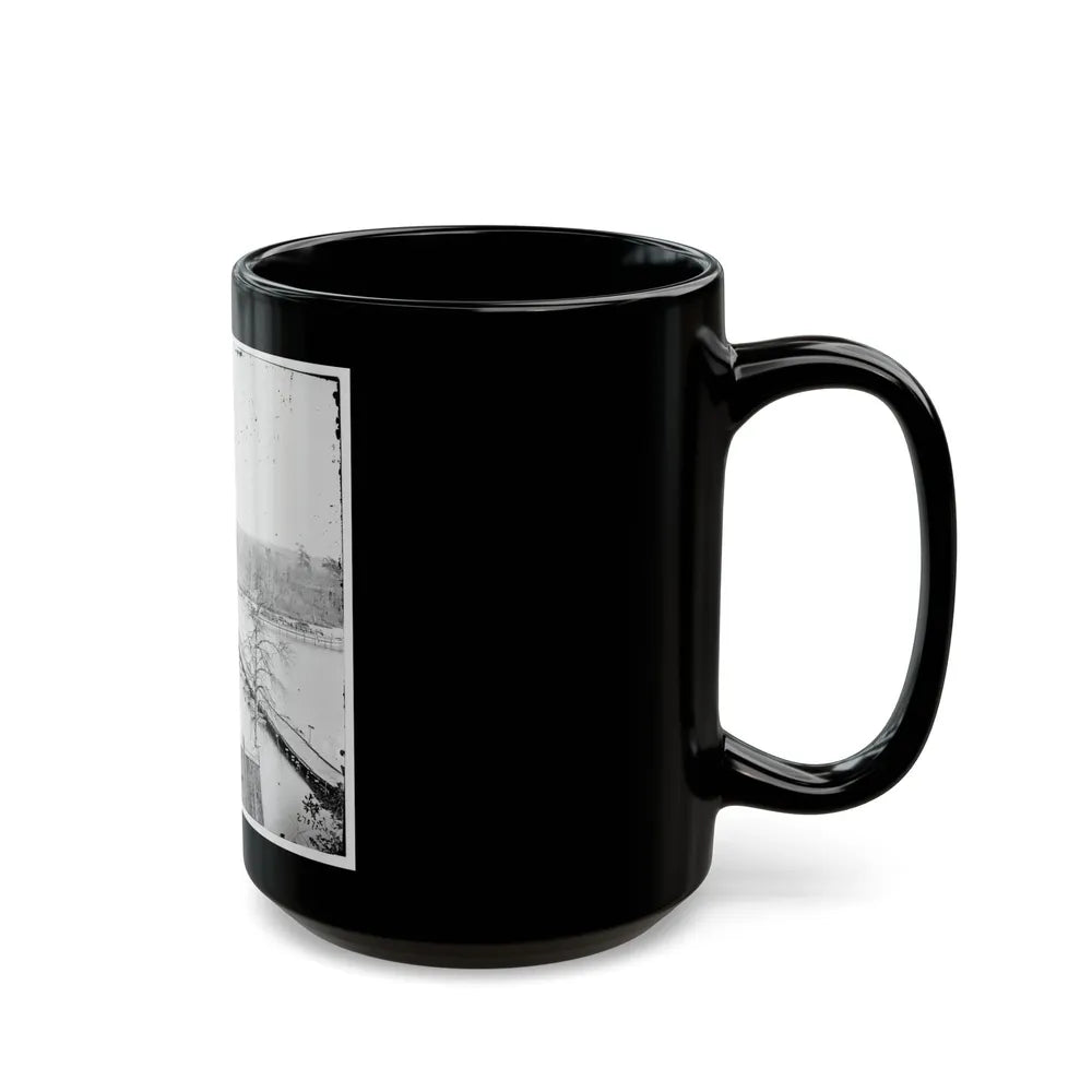 Broadway Landing, Virginia. Pontoon Bridge Across The Appomattox River (U.S. Civil War) Black Coffee Mug-Go Mug Yourself