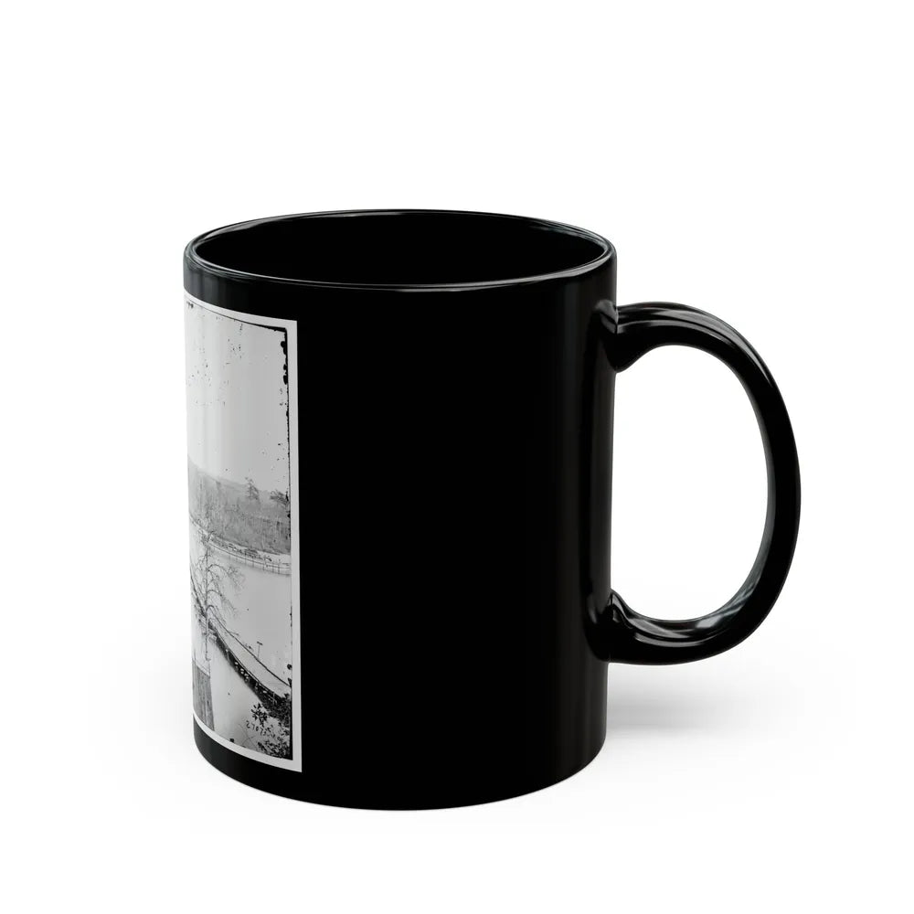 Broadway Landing, Virginia. Pontoon Bridge Across The Appomattox River (U.S. Civil War) Black Coffee Mug-Go Mug Yourself