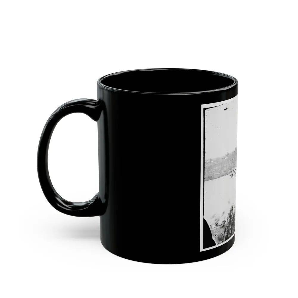 Broadway Landing, Virginia. Pontoon Bridge Across The Appomattox River (U.S. Civil War) Black Coffee Mug-Go Mug Yourself