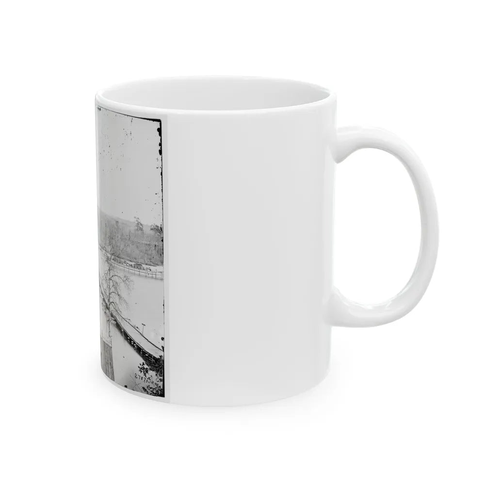 Broadway Landing, Virginia. Pontoon Bridge Across The Appomattox River (U.S. Civil War) White Coffee Mug-Go Mug Yourself