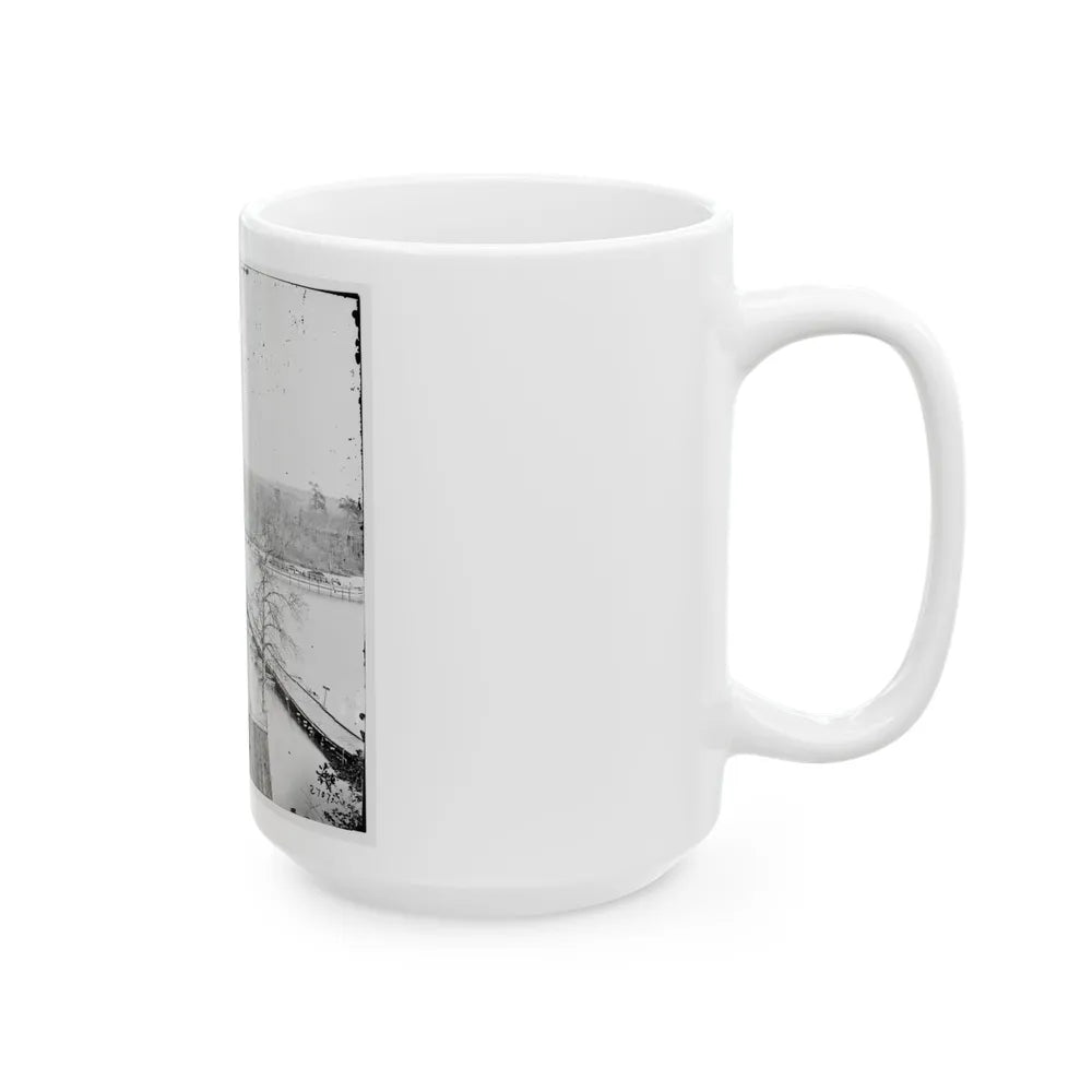 Broadway Landing, Virginia. Pontoon Bridge Across The Appomattox River (U.S. Civil War) White Coffee Mug-Go Mug Yourself