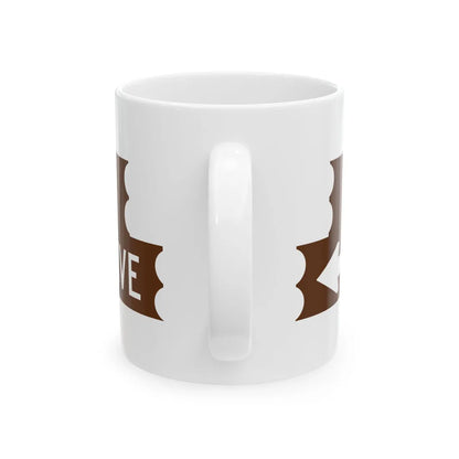 Brockway sign (Michigan) (Road Sign) White Coffee Mug - Go Mug Yourself