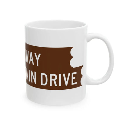 Brockway sign (Michigan) (Road Sign) White Coffee Mug - Go Mug Yourself