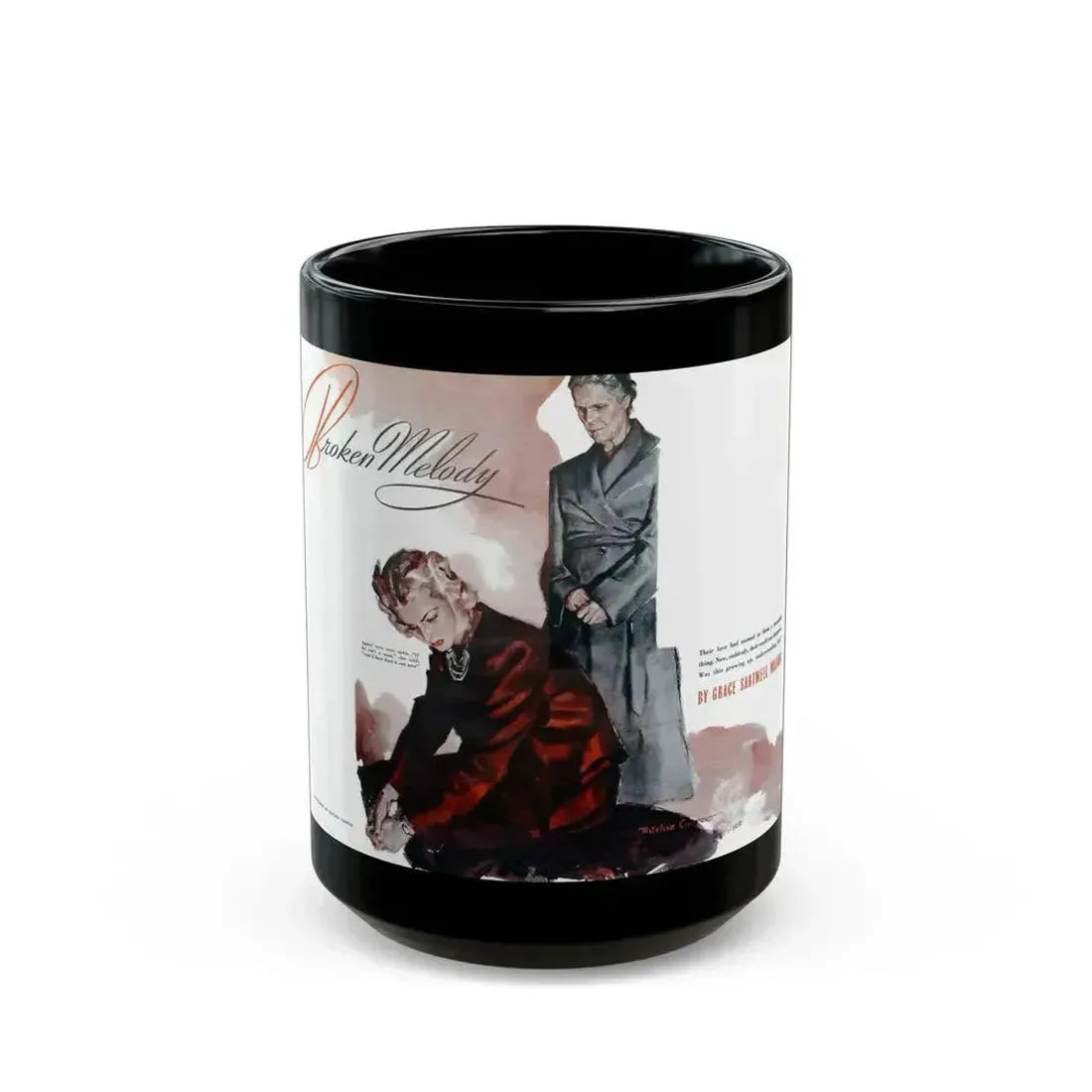 Broken Melody, Good Housekeeping, April 1940 - Black Coffee Mug 15oz - Go Mug Yourself