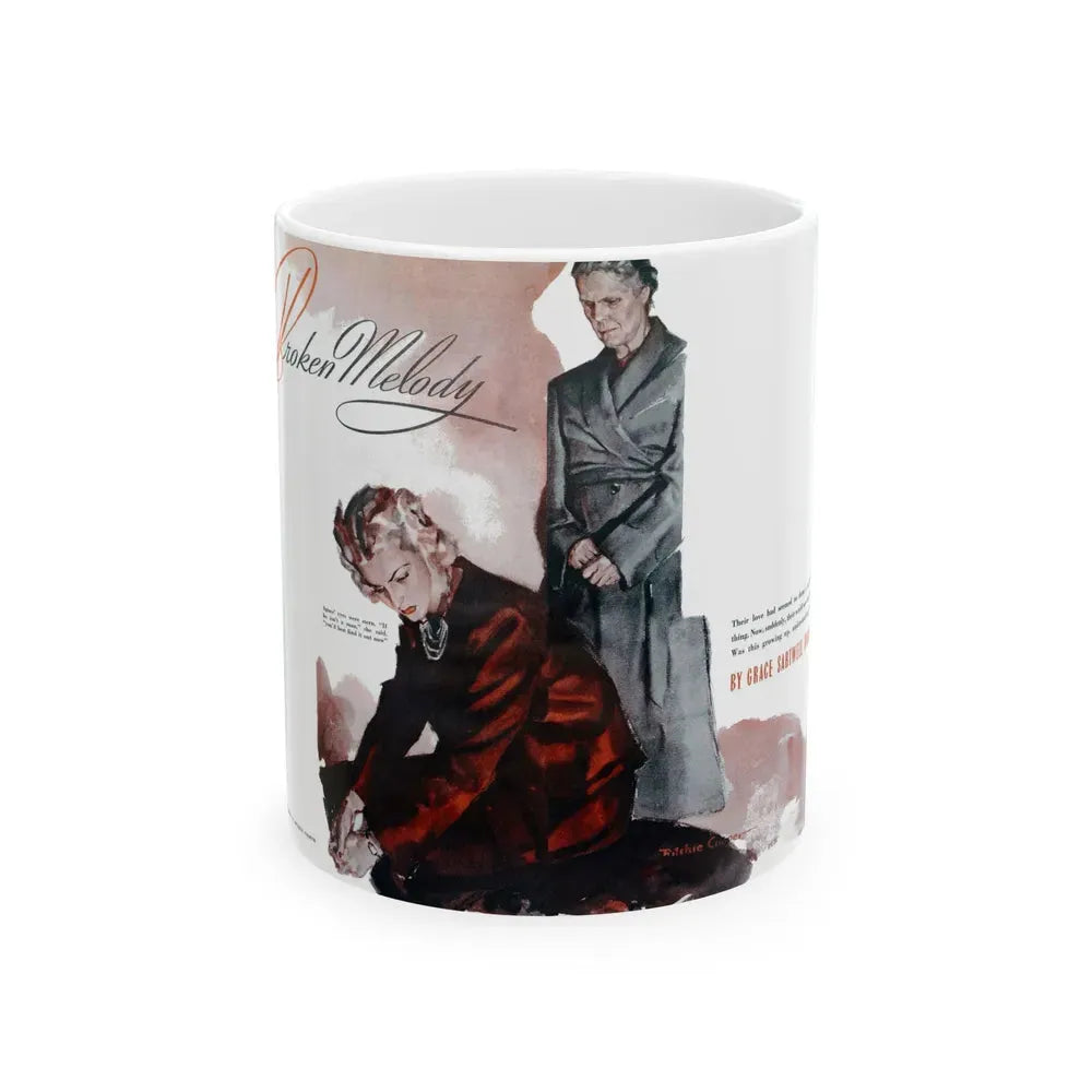 Broken Melody, Good Housekeeping, April 1940 - White Coffee Mug 11oz - Go Mug Yourself