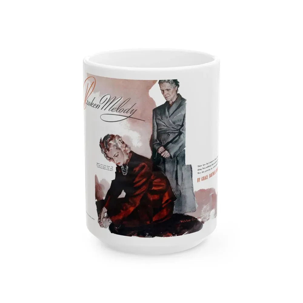 Broken Melody, Good Housekeeping, April 1940 - White Coffee Mug 15oz - Go Mug Yourself