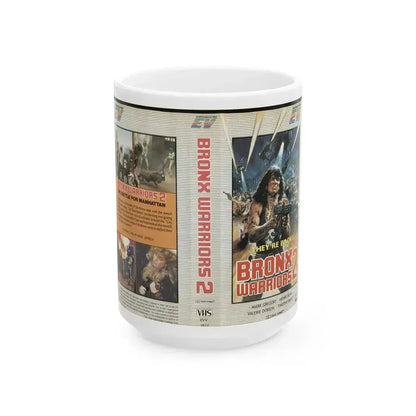 BRONX WARRIORS 2 (VHS COVER) - White Coffee Mug 15oz - Go Mug Yourself