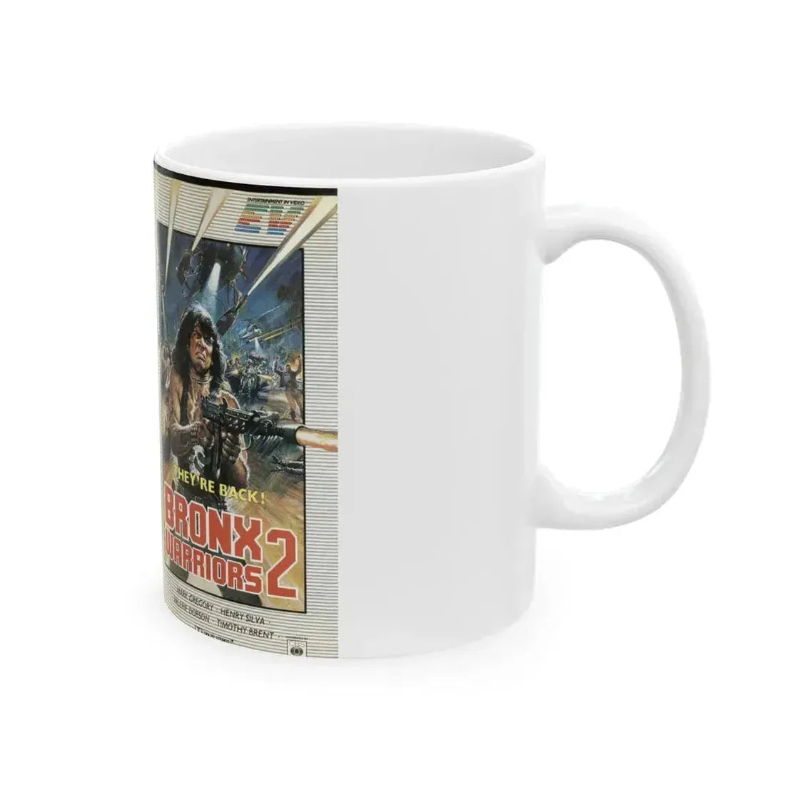 BRONX WARRIORS 2 (VHS COVER) - White Coffee Mug - Go Mug Yourself