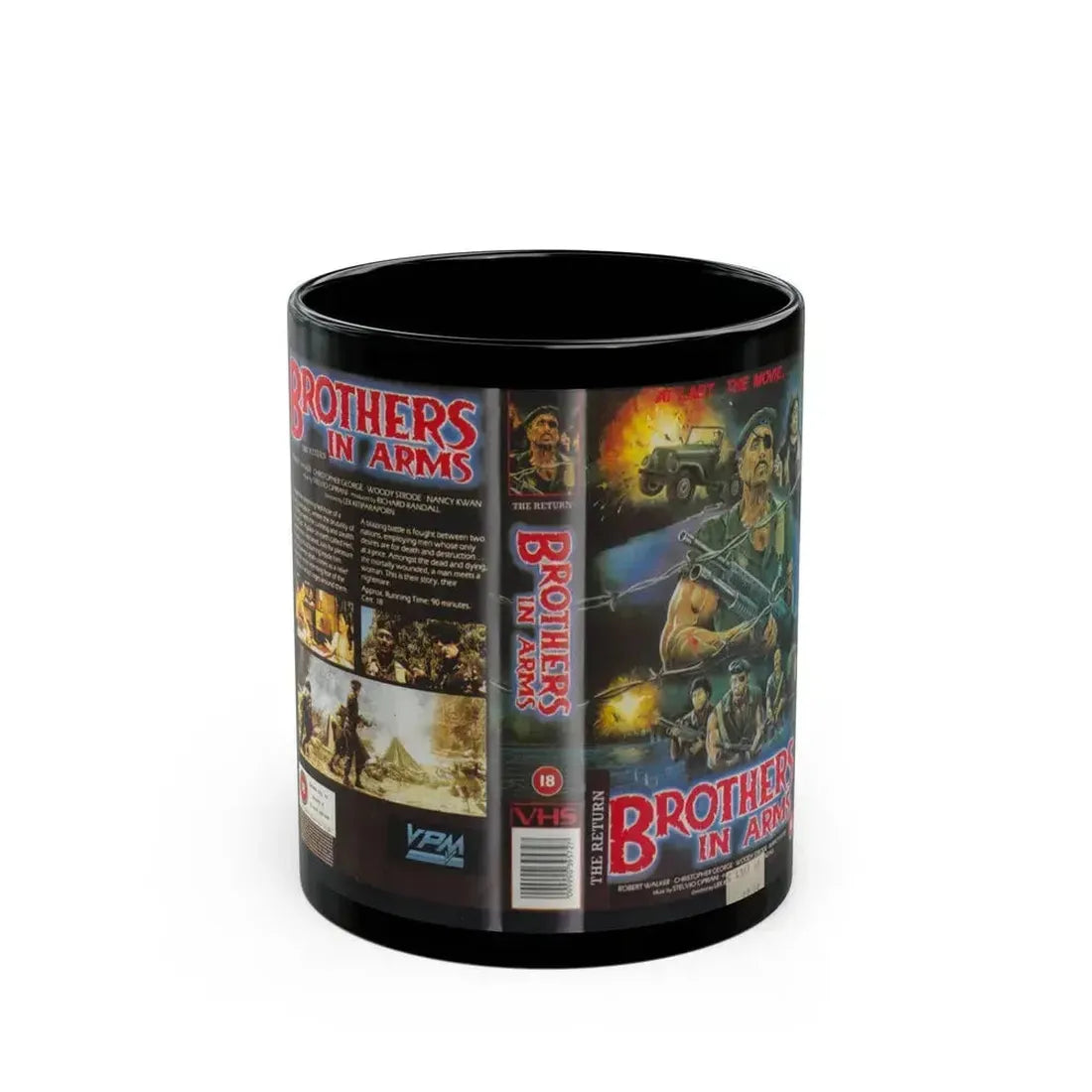 BROTHERS IN ARMS (VHS COVER) - Black Coffee Mug 11oz - Go Mug Yourself