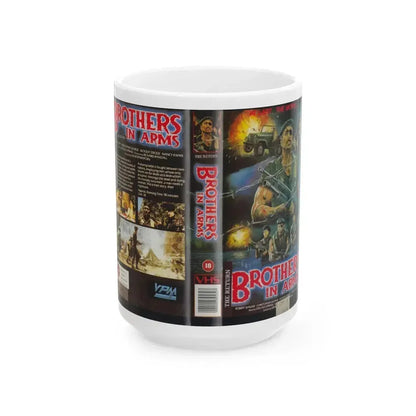 BROTHERS IN ARMS (VHS COVER) - White Coffee Mug 15oz - Go Mug Yourself