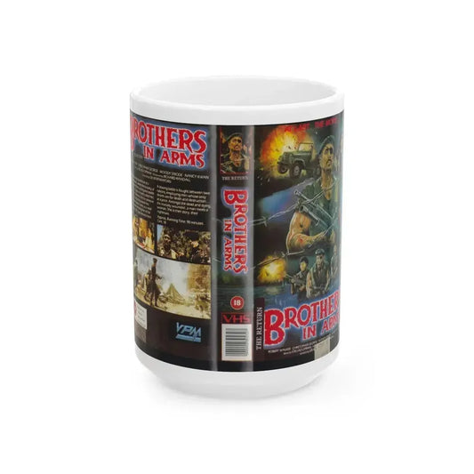 BROTHERS IN ARMS (VHS COVER) - White Coffee Mug 15oz - Go Mug Yourself
