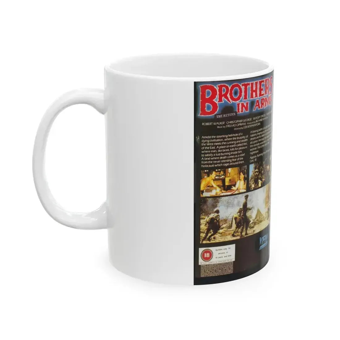 BROTHERS IN ARMS (VHS COVER) - White Coffee Mug - Go Mug Yourself
