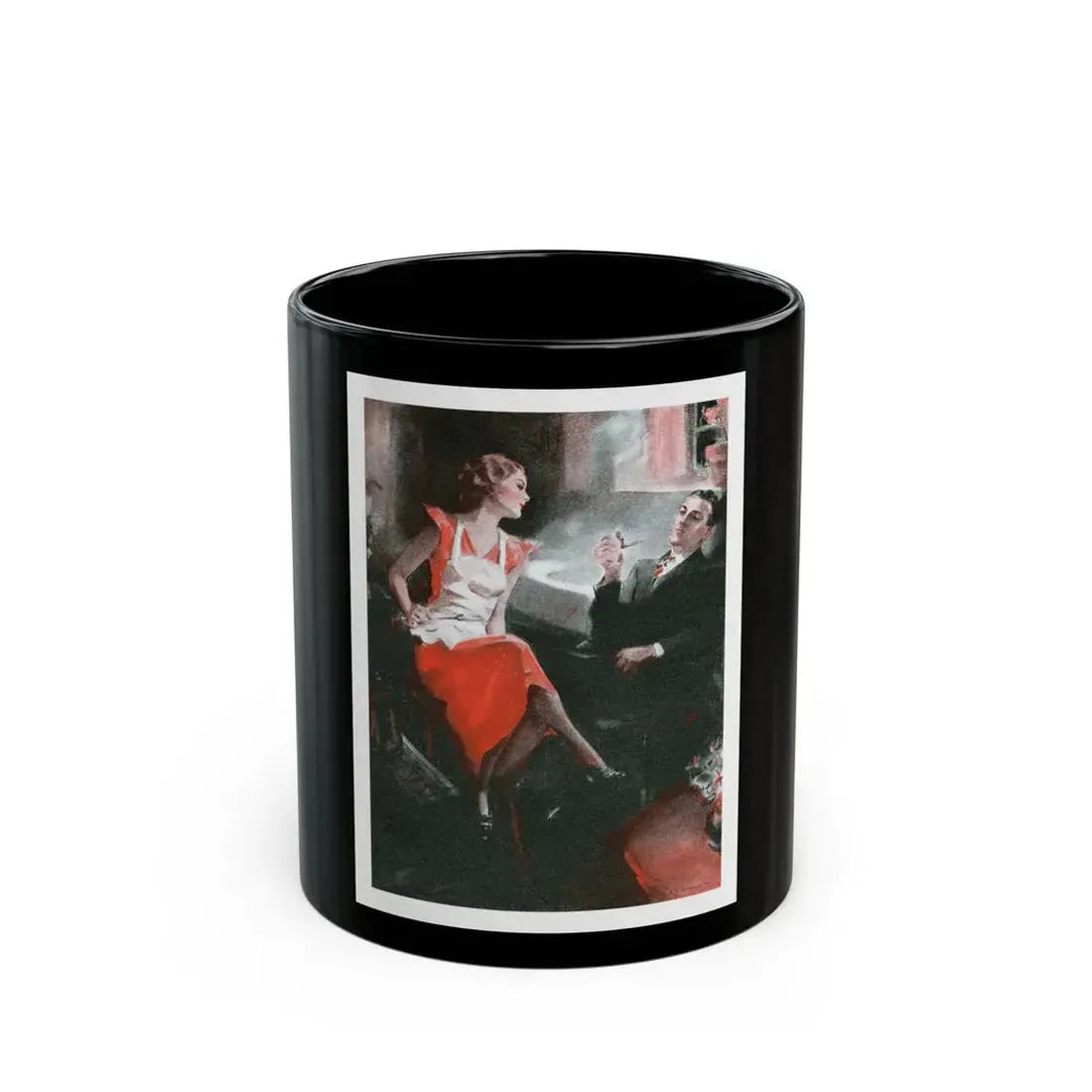 Brown Orchids by Nell Young (1), Good Housekeeping, 1934 - Black Coffee Mug 11oz - Go Mug Yourself