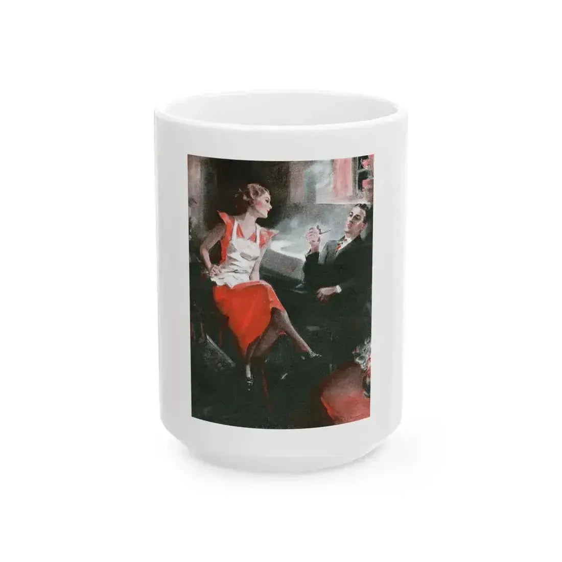 Brown Orchids by Nell Young (1), Good Housekeeping, 1934 - White Coffee Mug 15oz - Go Mug Yourself