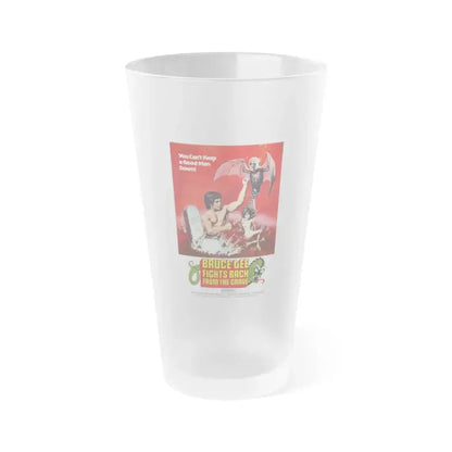 BRUCE LEE FIGHTS BACK FROM THE GRAVE 1976 Movie Poster - Frosted Pint Glass 16oz 16oz Frosted - Go Mug Yourself