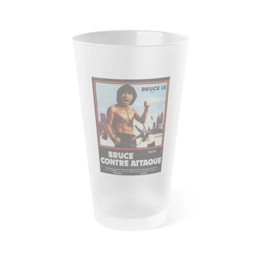 BRUCE LEE FIGHTS BACK FROM THE GRAVE (FRENCH) 1976 Movie Poster - Frosted Pint Glass 16oz-16oz-Frosted-Go Mug Yourself