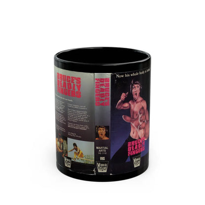 BRUCES DEADLY FINGERS (VHS COVER) - Black Coffee Mug-11oz-Go Mug Yourself