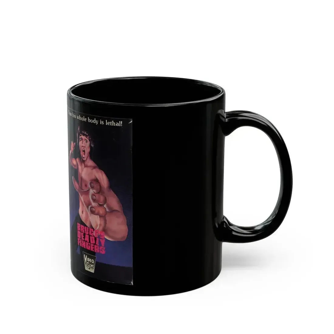 BRUCES DEADLY FINGERS (VHS COVER) - Black Coffee Mug - Go Mug Yourself
