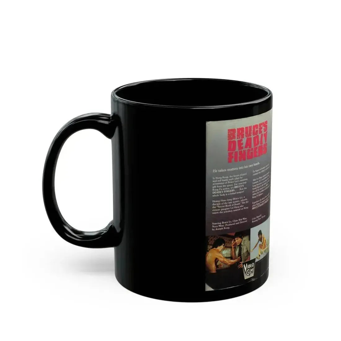 BRUCES DEADLY FINGERS (VHS COVER) - Black Coffee Mug - Go Mug Yourself
