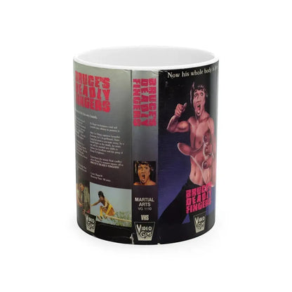 BRUCES DEADLY FINGERS (VHS COVER) - White Coffee Mug 11oz - Go Mug Yourself
