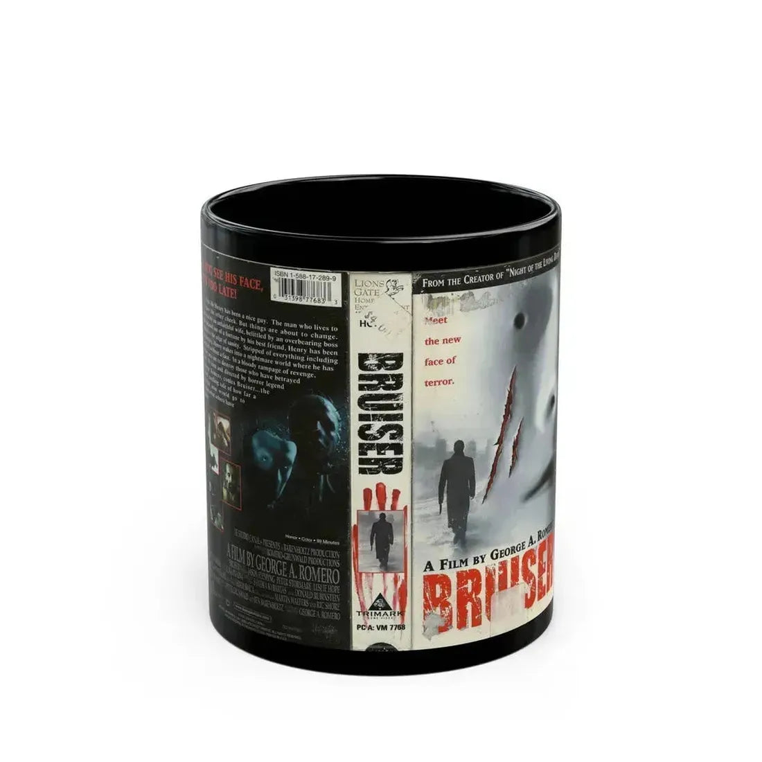 BRUISER GEORGE ROMERO (VHS COVER) - Black Coffee Mug 11oz - Go Mug Yourself