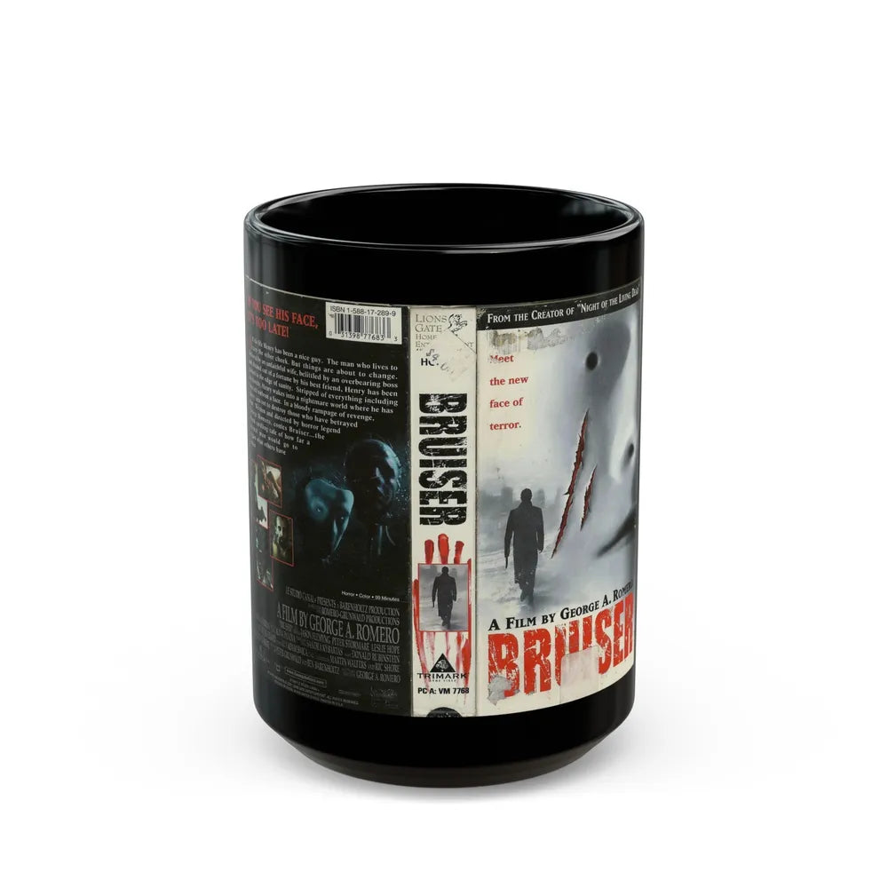 BRUISER GEORGE ROMERO (VHS COVER) - Black Coffee Mug-15oz-Go Mug Yourself