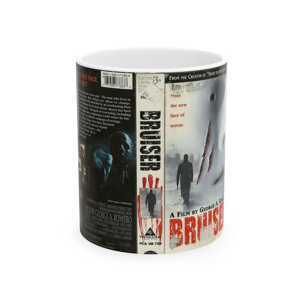 BRUISER GEORGE ROMERO (VHS COVER) - White Coffee Mug-11oz-Go Mug Yourself