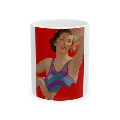 Brunette Beauty, unpublished Redbook cover - White Coffee Mug 11oz - Go Mug Yourself