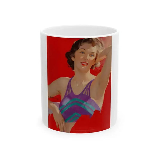 Brunette Beauty, unpublished Redbook cover - White Coffee Mug 11oz - Go Mug Yourself