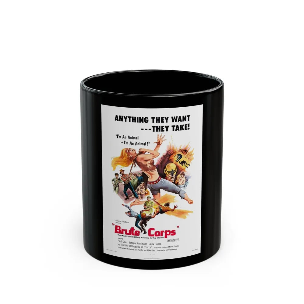 BRUTE CORPS 1971 Movie Poster - Black Coffee Mug-11oz-Go Mug Yourself