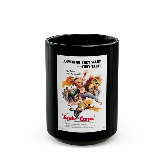 BRUTE CORPS 1971 Movie Poster - Black Coffee Mug-15oz-Go Mug Yourself