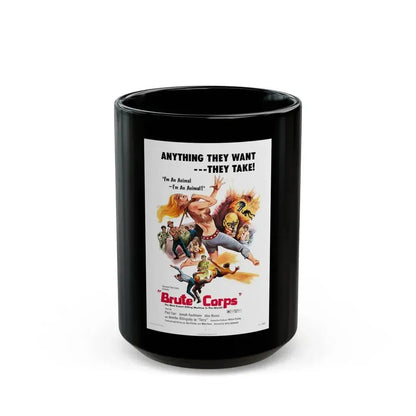BRUTE CORPS 1971 Movie Poster - Black Coffee Mug 15oz - Go Mug Yourself