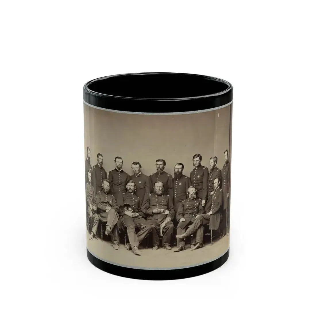 Brvt. Maj. General Wm. T. Ward And Staff (U.S. Civil War) Black Coffee Mug 11oz - Go Mug Yourself