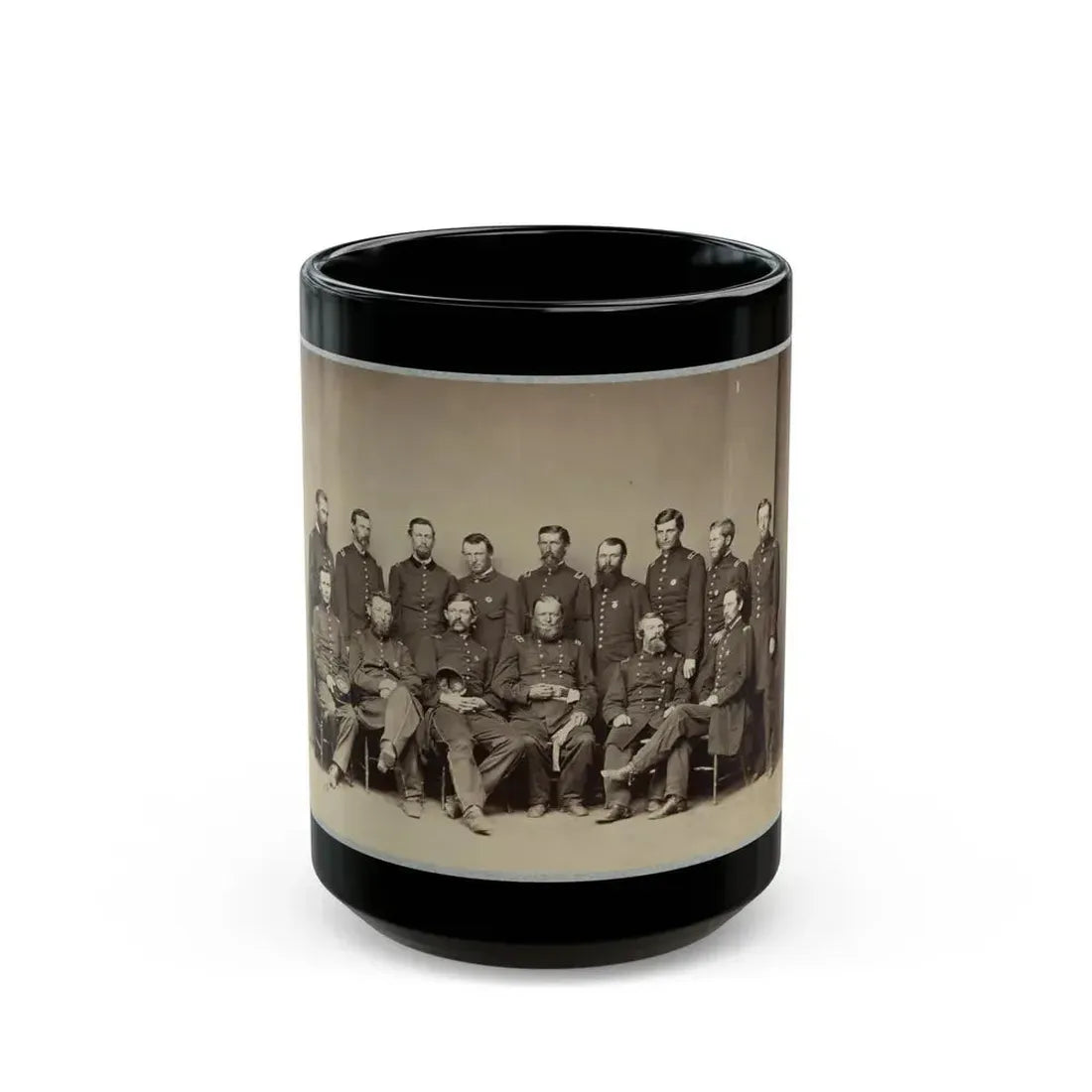 Brvt. Maj. General Wm. T. Ward And Staff (U.S. Civil War) Black Coffee Mug 15oz - Go Mug Yourself