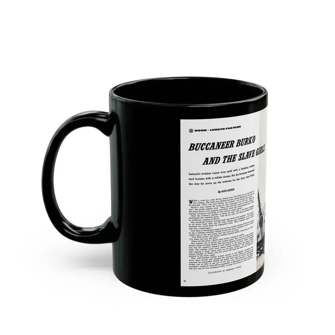 Buccaneer Burko And The Slave Girls, Climax magazine, April 1960 - Black Coffee Mug - Go Mug Yourself