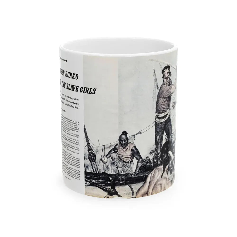 Buccaneer Burko And The Slave Girls, Climax magazine, April 1960 - White Coffee Mug 11oz - Go Mug Yourself