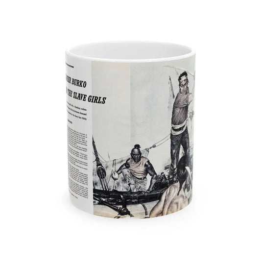 Buccaneer Burko And The Slave Girls, Climax magazine, April 1960 - White Coffee Mug 11oz - Go Mug Yourself