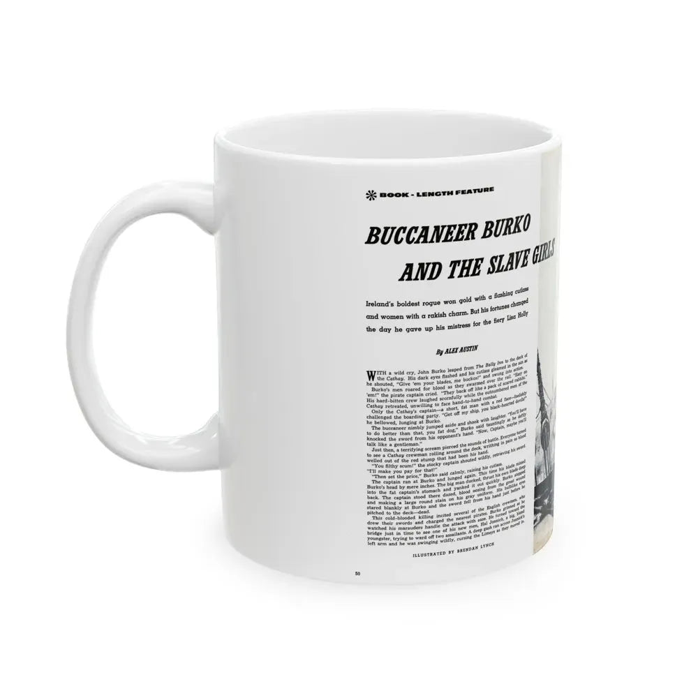 Buccaneer Burko And The Slave Girls, Climax magazine, April 1960 - White Coffee Mug - Go Mug Yourself