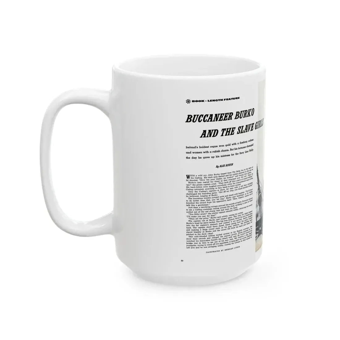 Buccaneer Burko And The Slave Girls, Climax magazine, April 1960 - White Coffee Mug - Go Mug Yourself