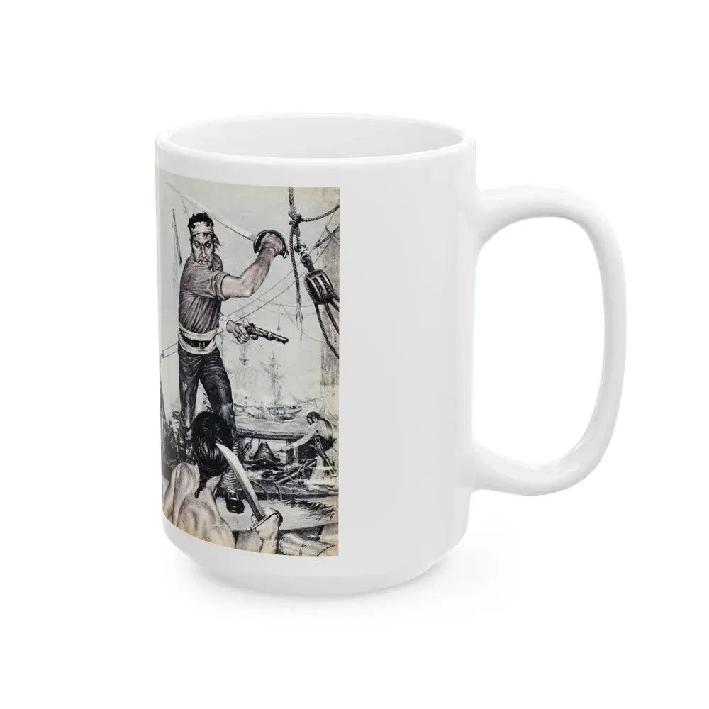 Buccaneer Burko And The Slave Girls, Climax magazine, April 1960 - White Coffee Mug - Go Mug Yourself