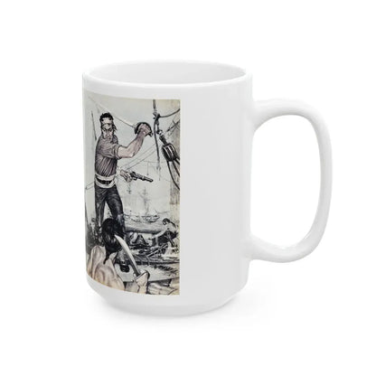 Buccaneer Burko And The Slave Girls, Climax magazine, April 1960 - White Coffee Mug - Go Mug Yourself