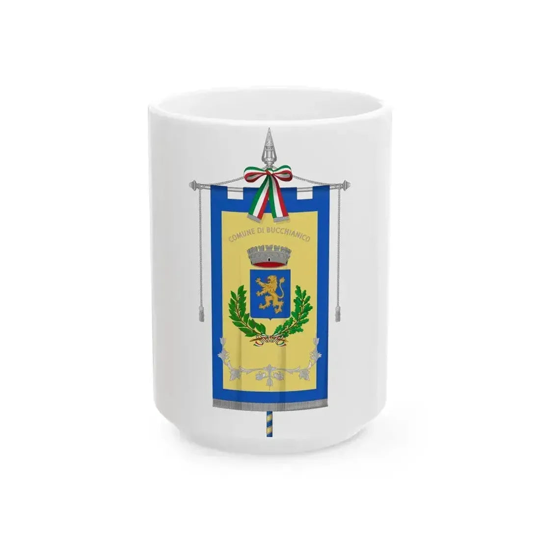 Bucchianico-Gonfalone (Italy) White Coffee Mug 15oz - Go Mug Yourself