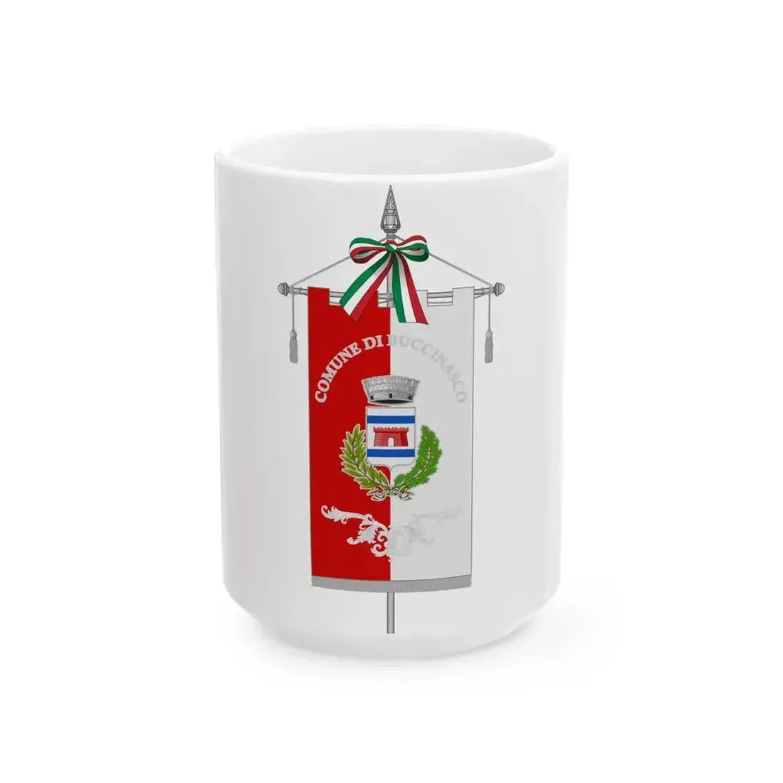 Buccinasco-Gonfalone (Italy) White Coffee Mug 15oz - Go Mug Yourself