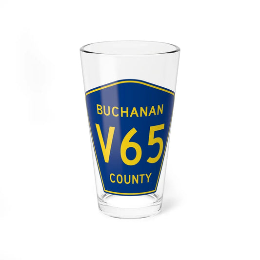 Buchanan County Route V65 IA (Iowa) (Road Sign) Pint Glass 16oz 16oz - Go Mug Yourself