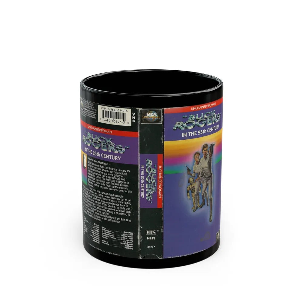 BUCK ROGERS IN THE 25TH CENTURY UNCHAINED WOMAN (VHS COVER) - Black Coffee Mug-11oz-Go Mug Yourself