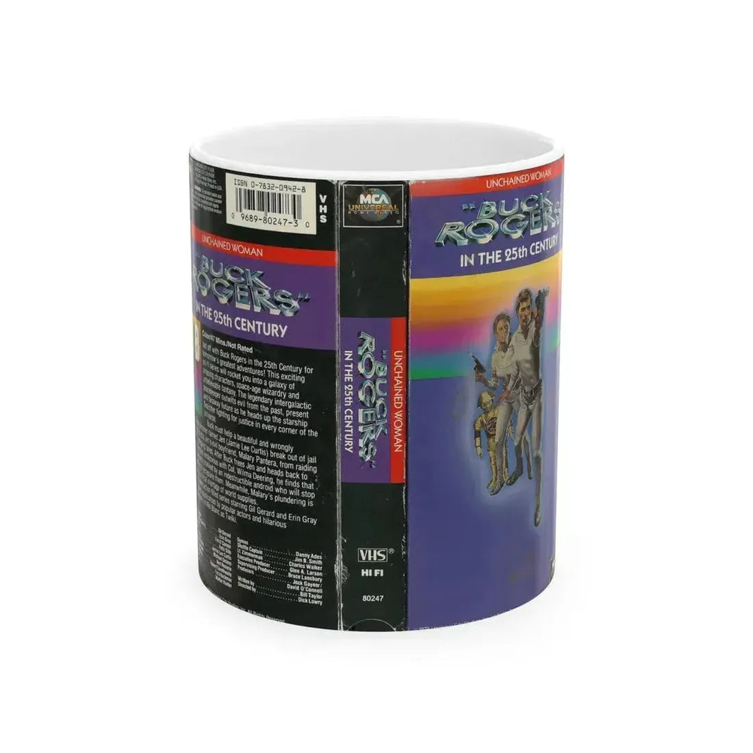 BUCK ROGERS IN THE 25TH CENTURY UNCHAINED WOMAN (VHS COVER) - White Coffee Mug 11oz - Go Mug Yourself