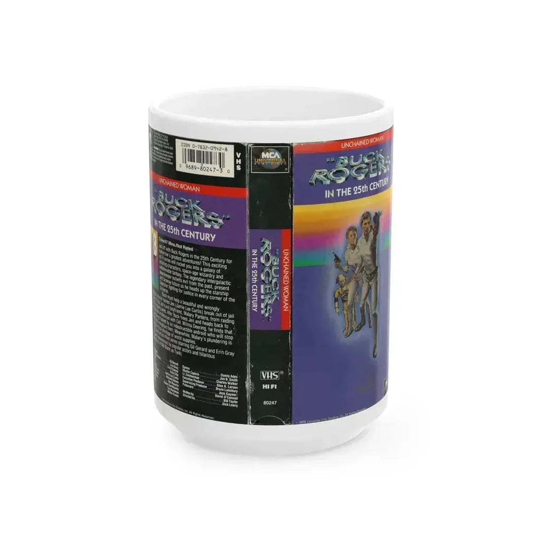 BUCK ROGERS IN THE 25TH CENTURY UNCHAINED WOMAN (VHS COVER) - White Coffee Mug 15oz - Go Mug Yourself