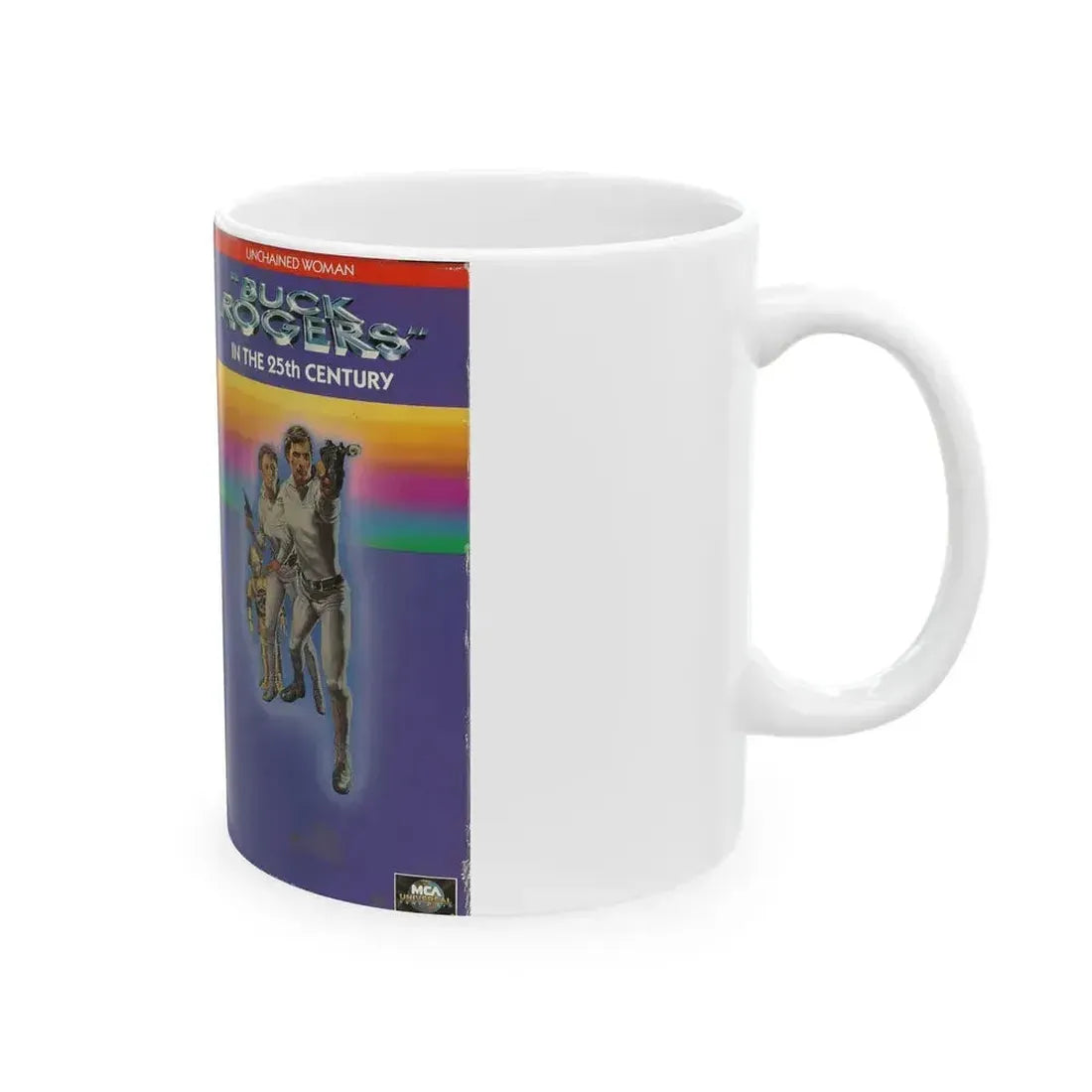 BUCK ROGERS IN THE 25TH CENTURY UNCHAINED WOMAN (VHS COVER) - White Coffee Mug - Go Mug Yourself
